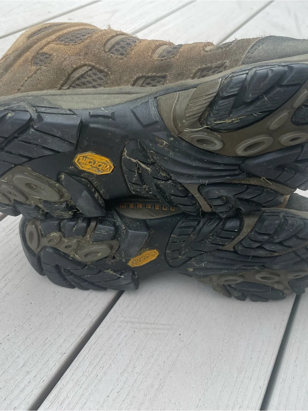 Merrell Tan and Black Men's Trail Mid-Top Hiking Boots